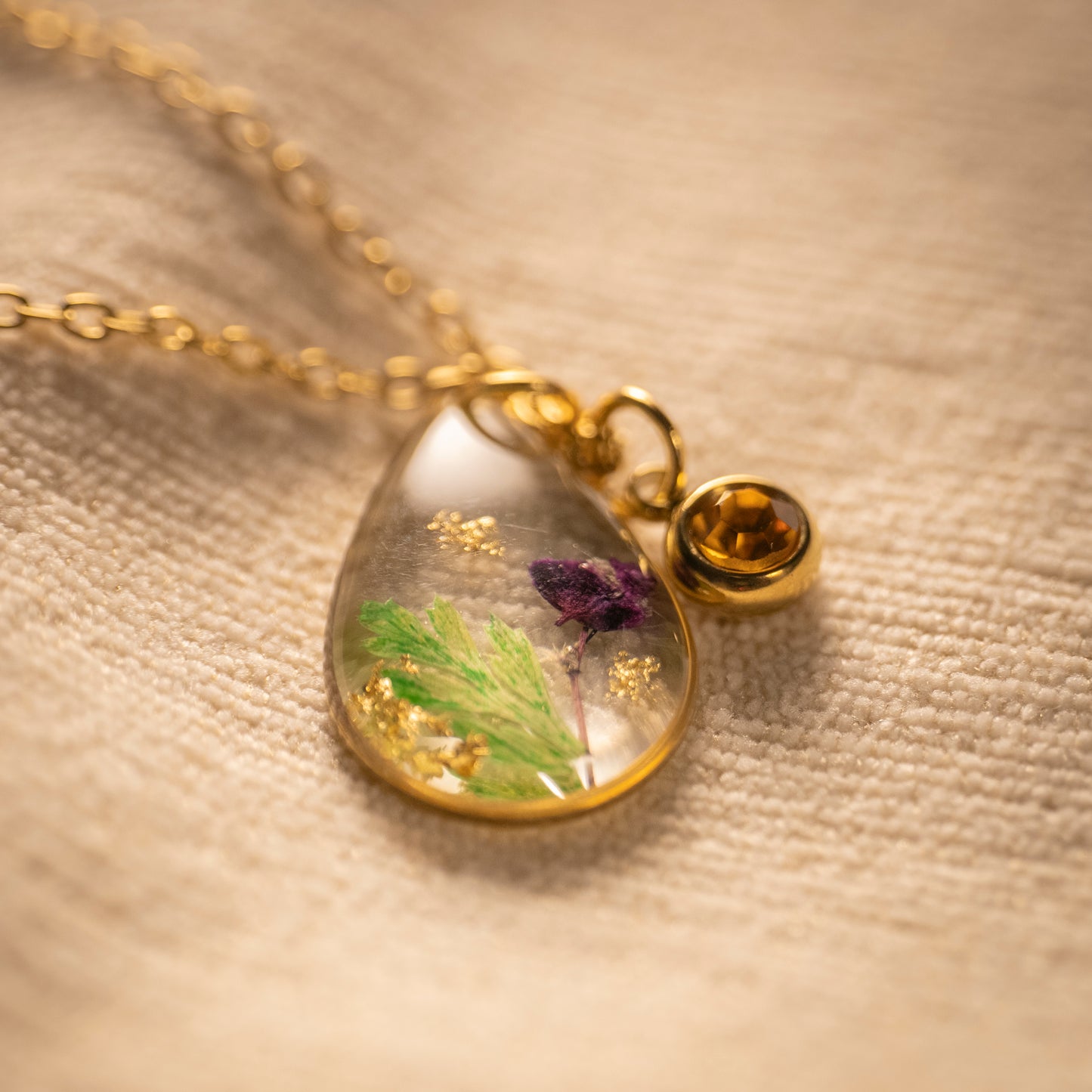 Gold Necklace - Birthflowers