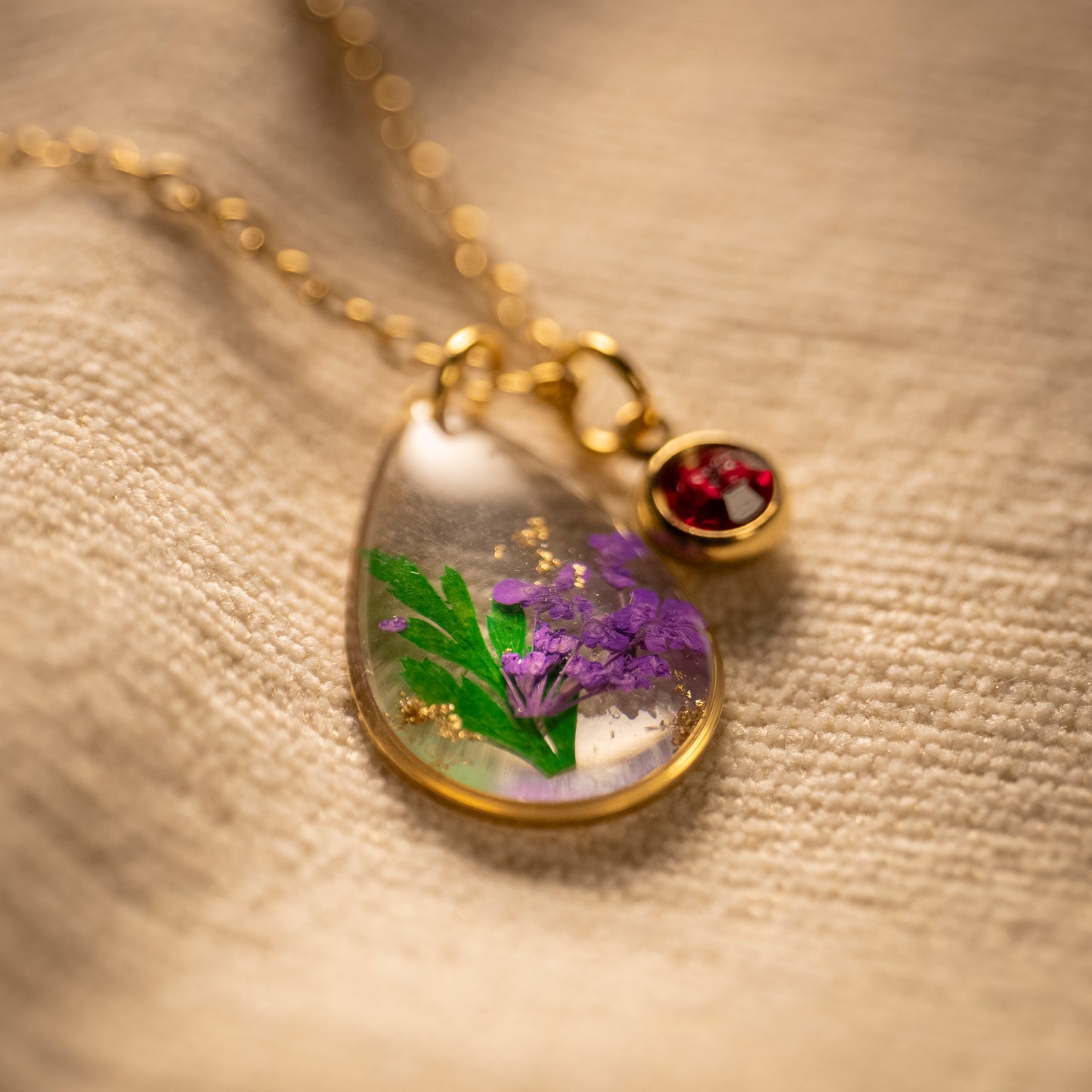 Gold Necklace - Birthflowers