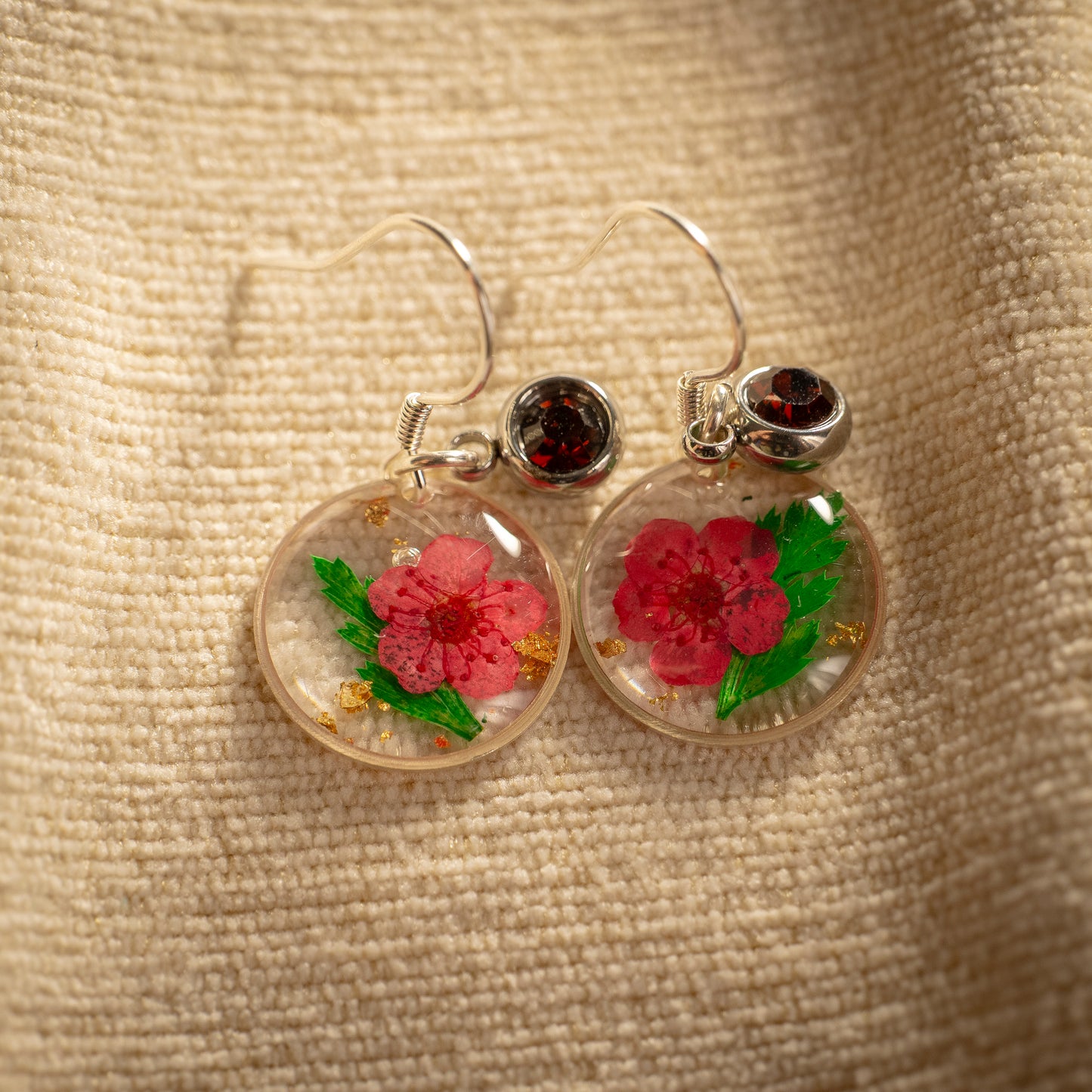 Silver Earrings - Birthflowers