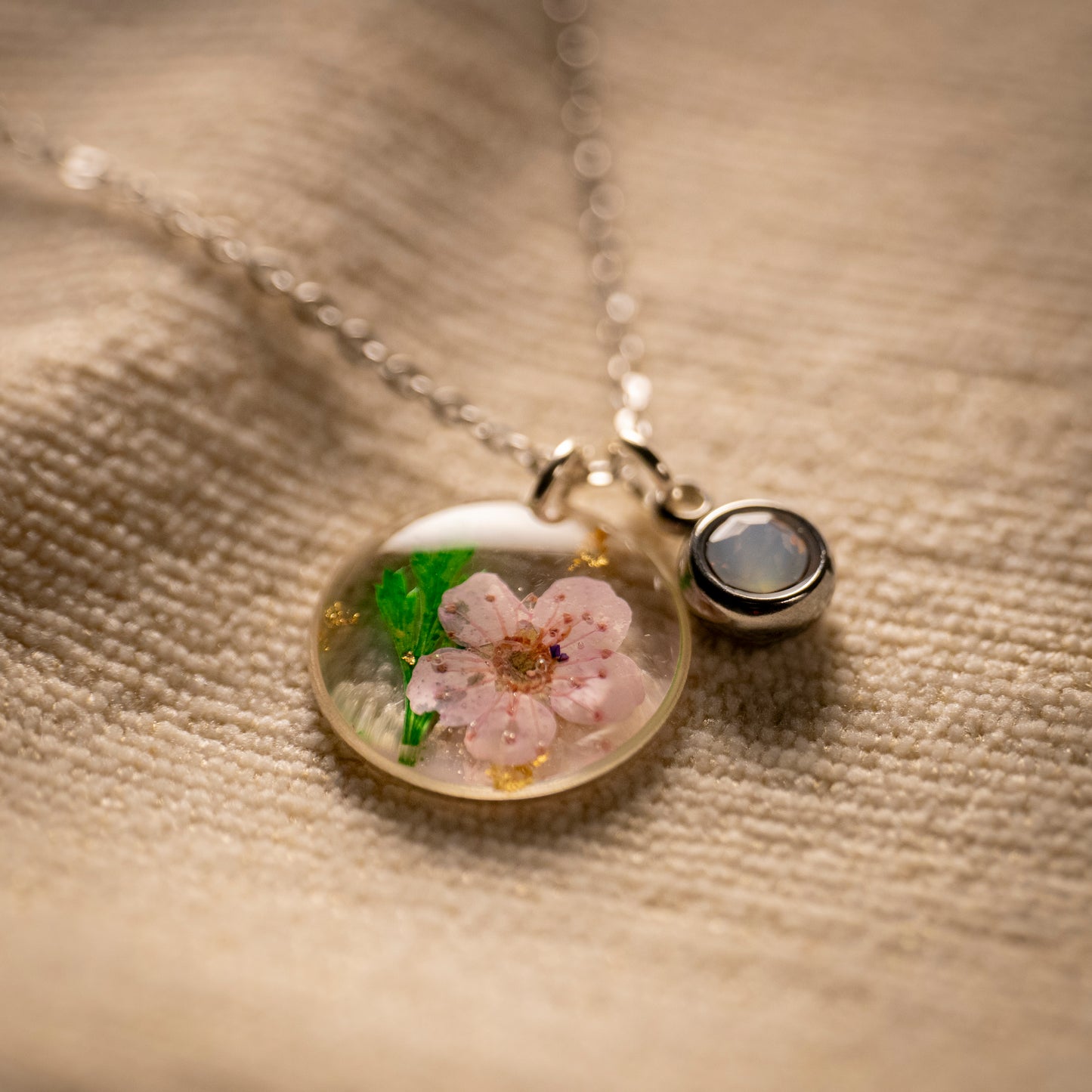 Silver Necklace - Birthflowers