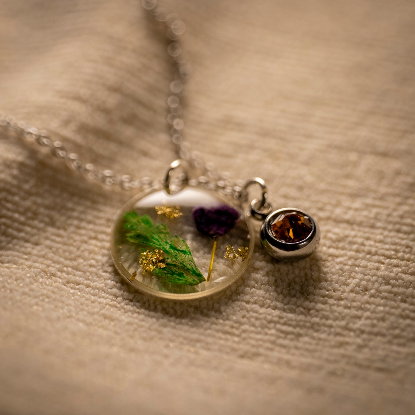 Silver Necklace - Birthflowers