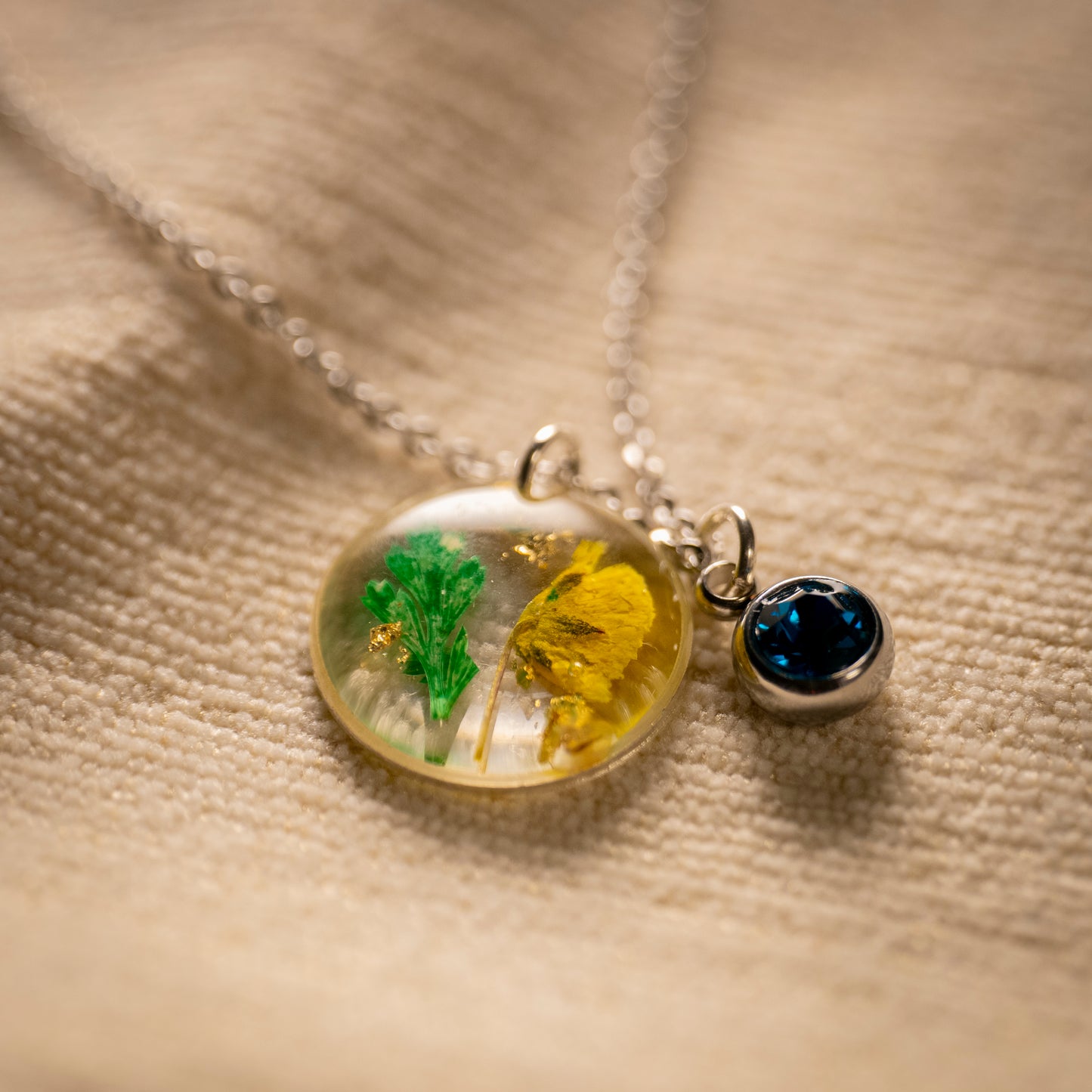 Silver Necklace - Birthflowers