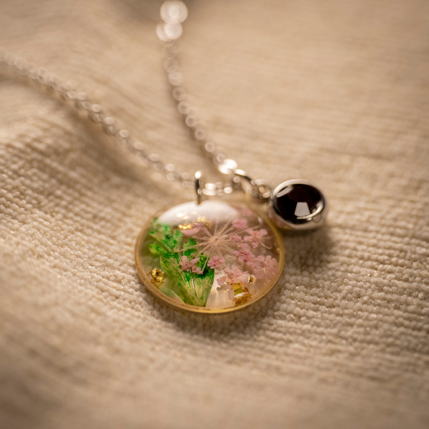 Silver Necklace - Birthflowers