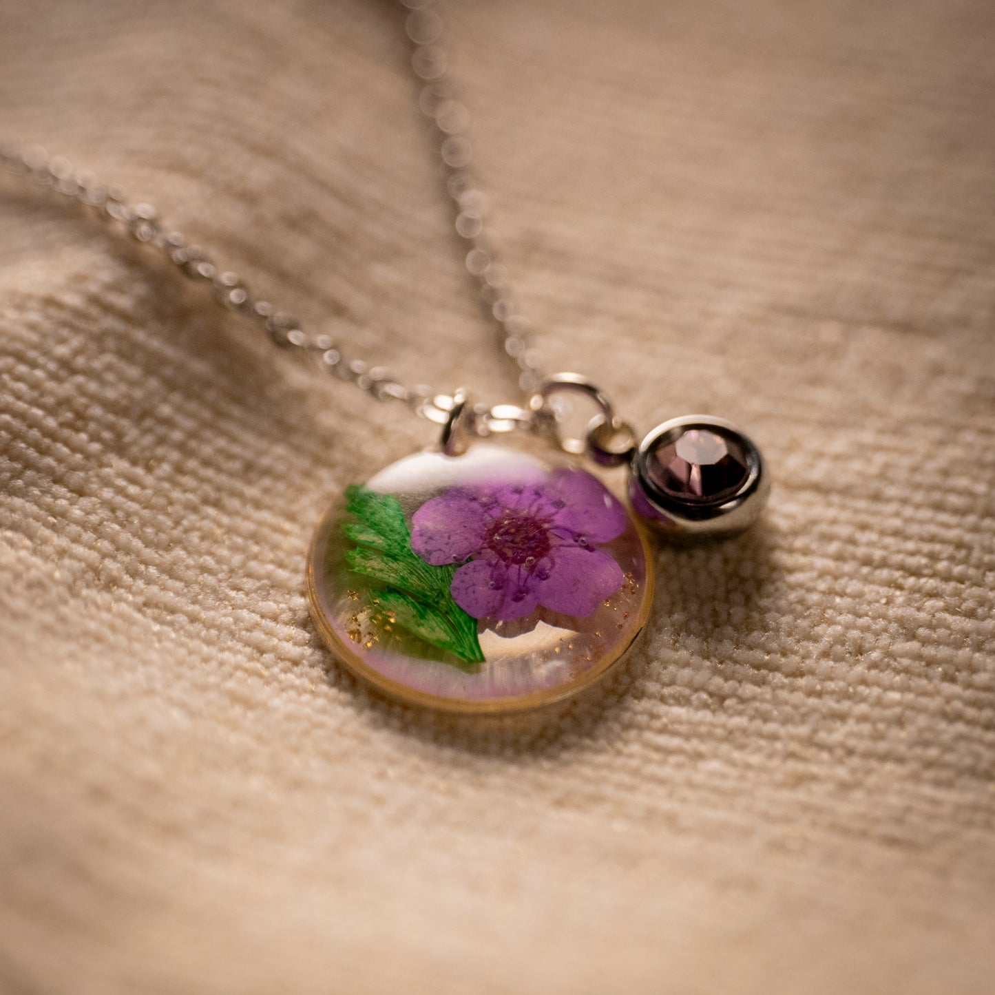 Silver Necklace - Birthflowers