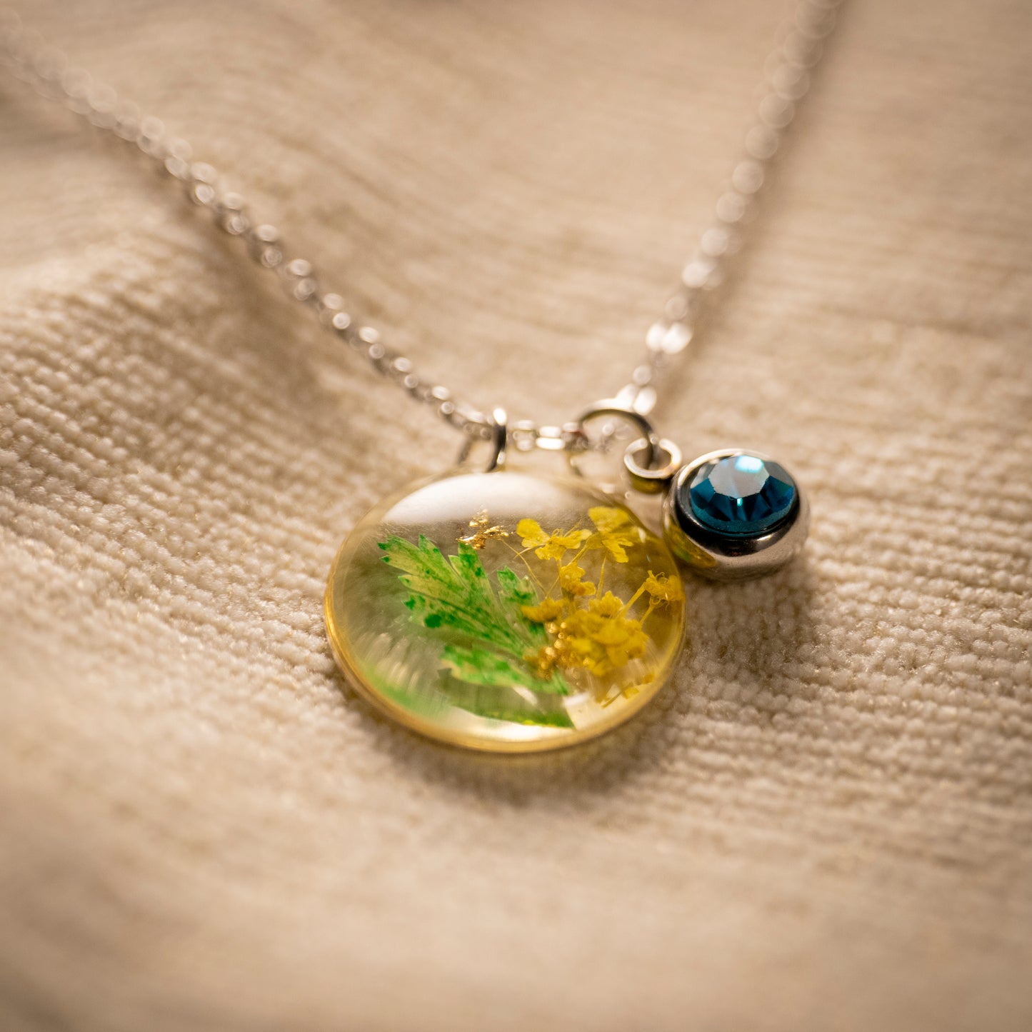 Silver Necklace - Birthflowers