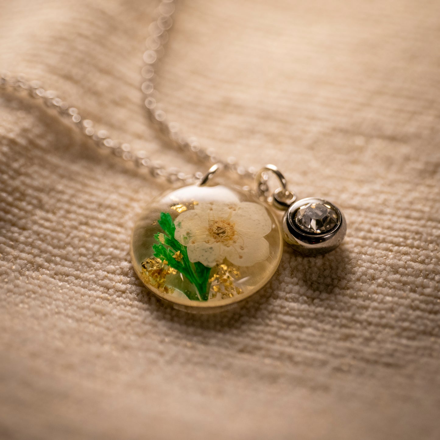 Silver Necklace - Birthflowers