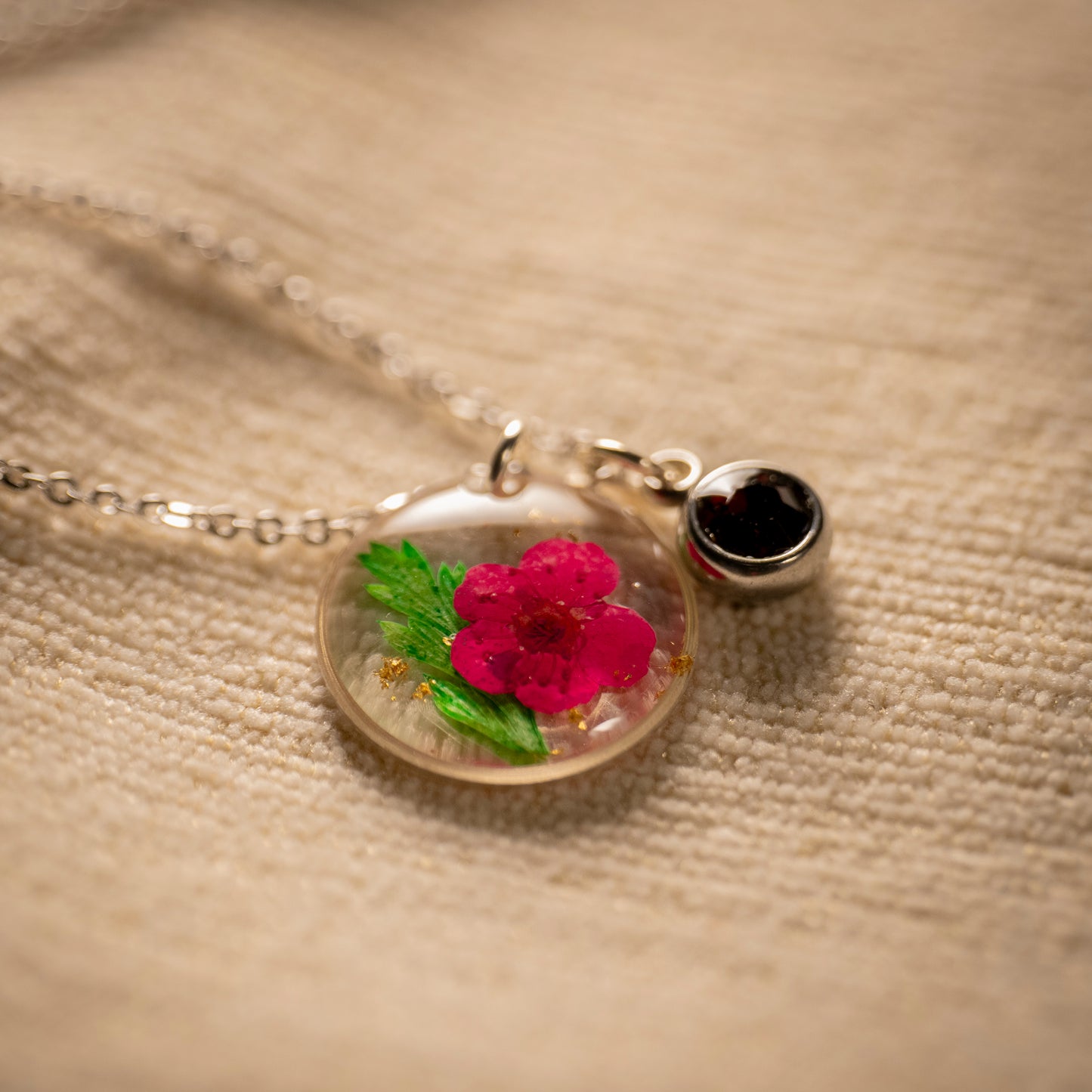 Silver Necklace - Birthflowers