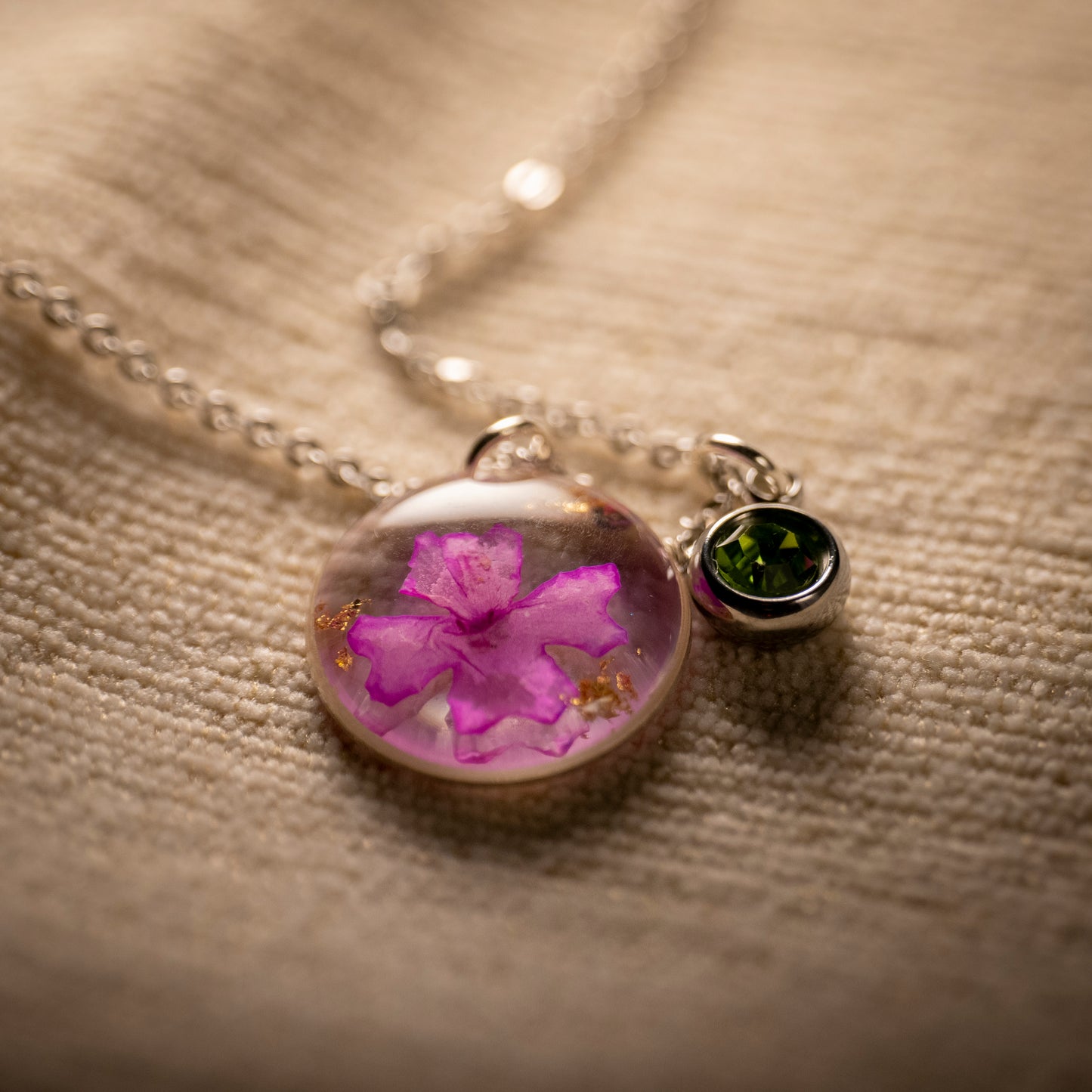 Silver Necklace - Birthflowers