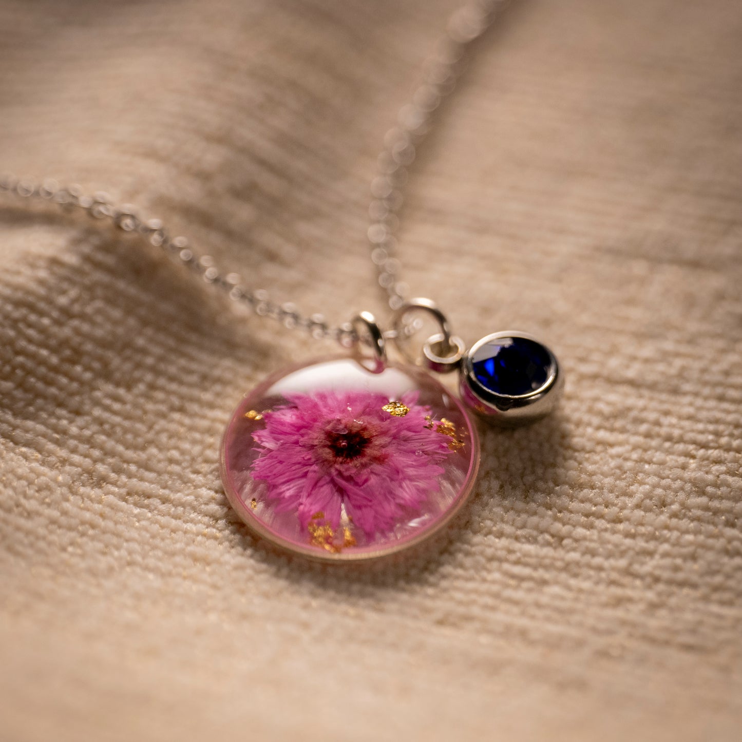 Silver Necklace - Birthflowers