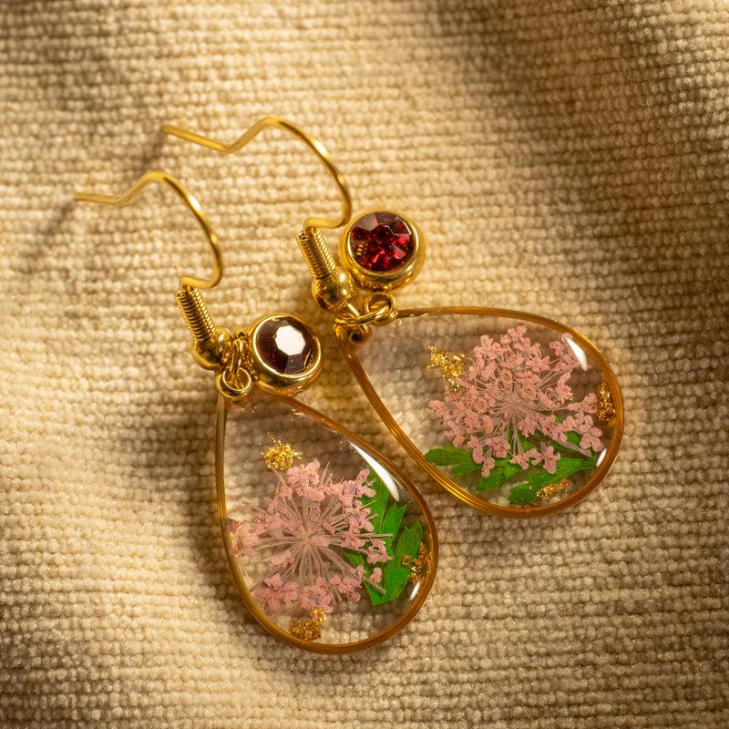 Gold Earrings - Birthflowers
