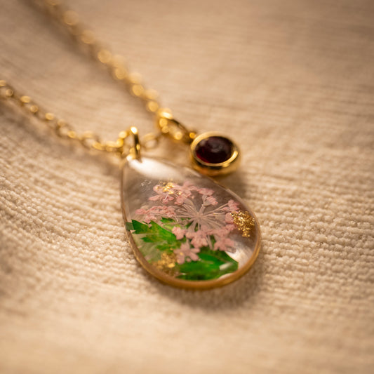 Gold Necklace - Birthflowers