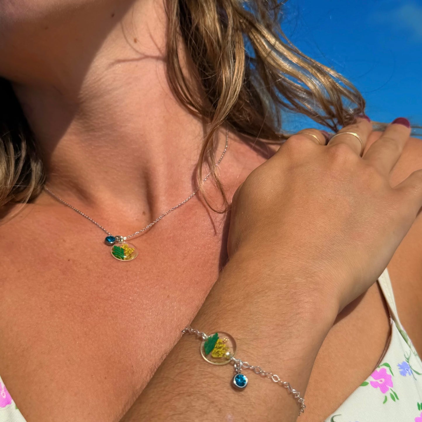 Silver Necklace - Birthflowers