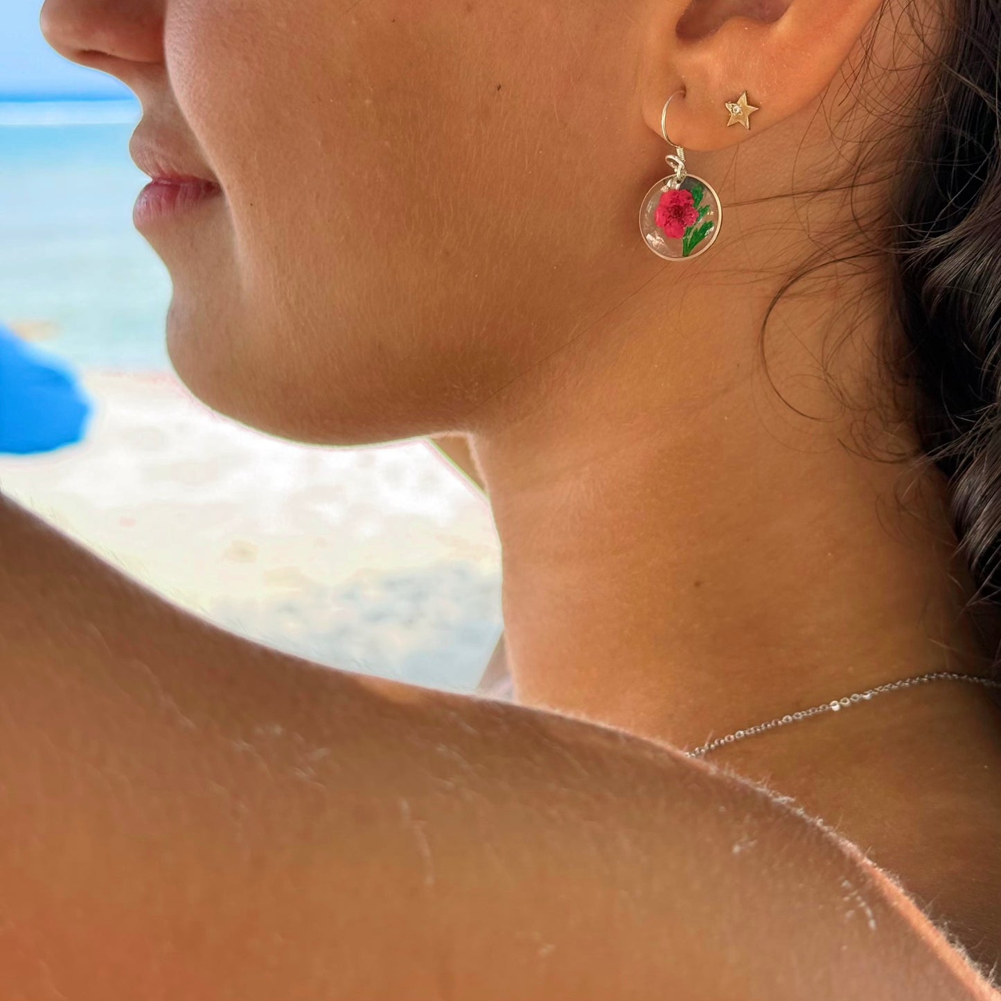 Silver Earrings - Birthflowers