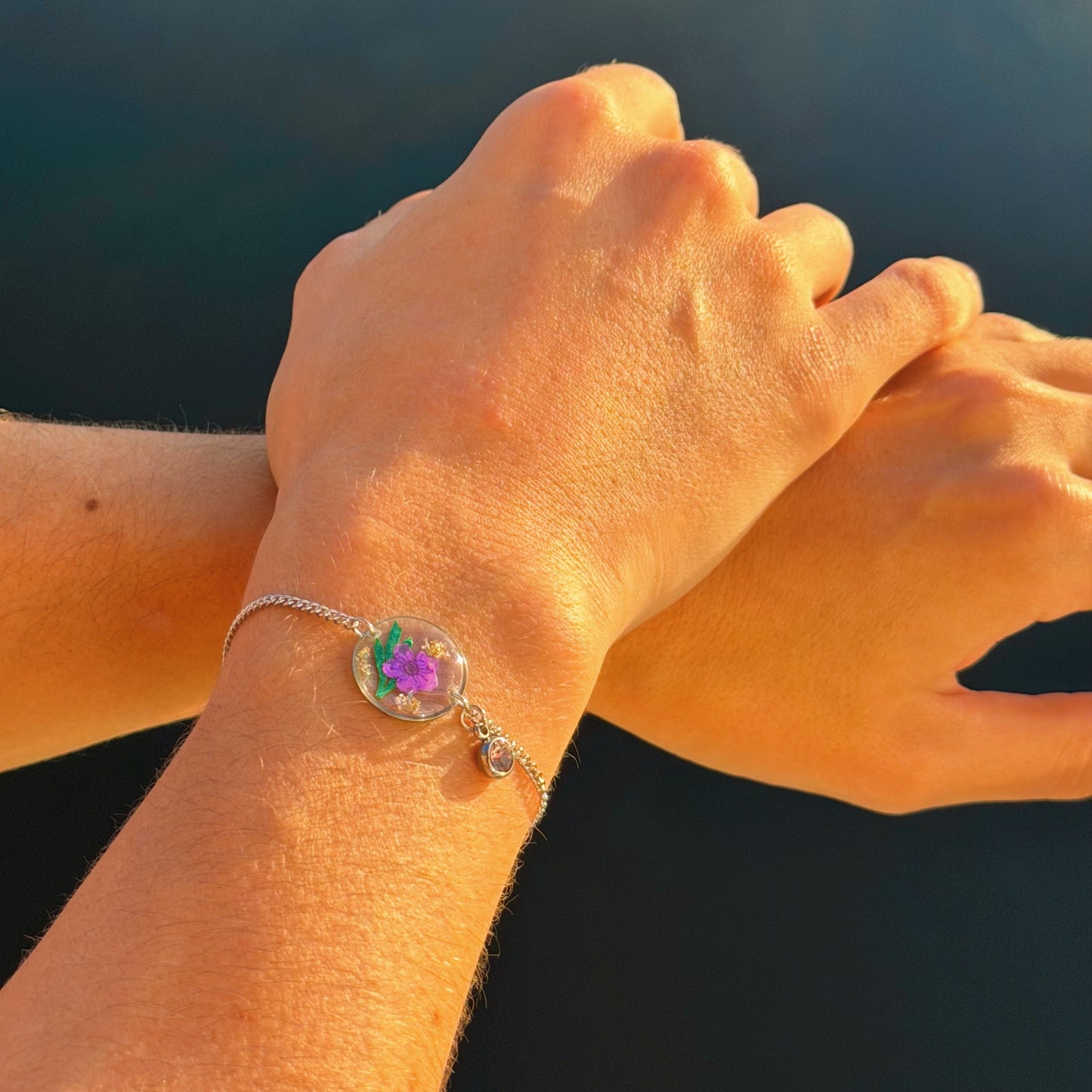 Silver Bracelet - Birthflowers