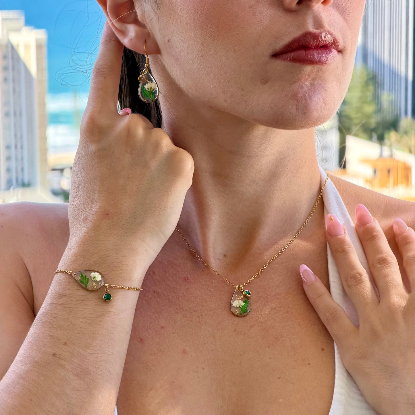 Gold Earrings - Birthflowers
