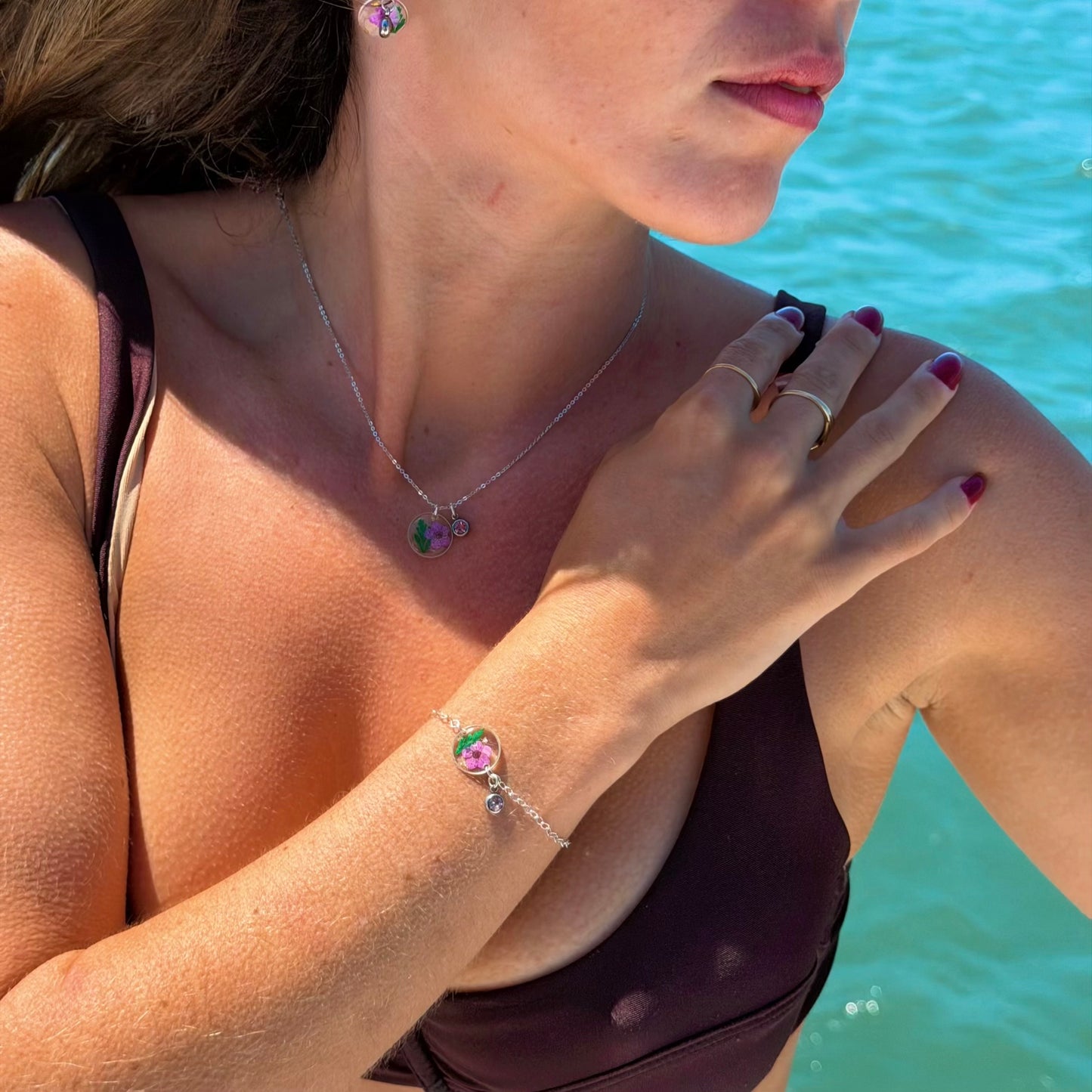 Silver Necklace - Birthflowers