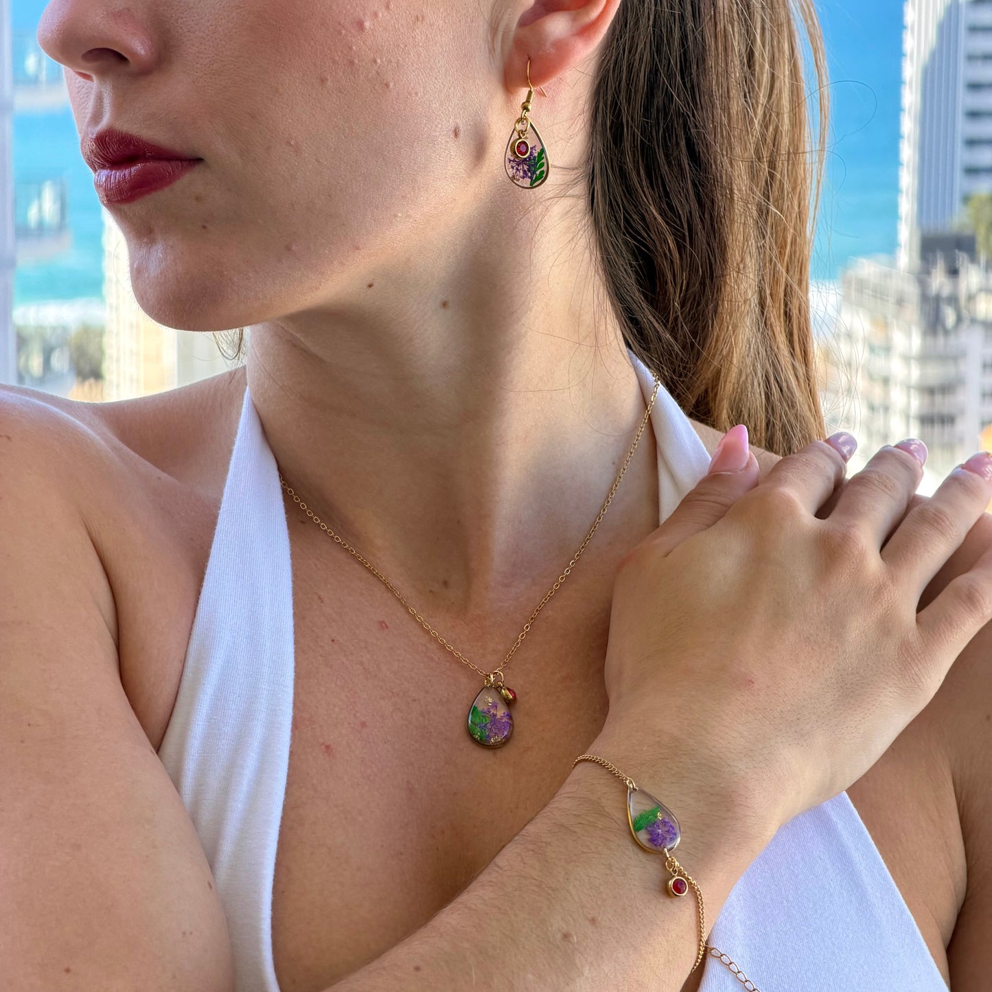 Gold Earrings - Birthflowers