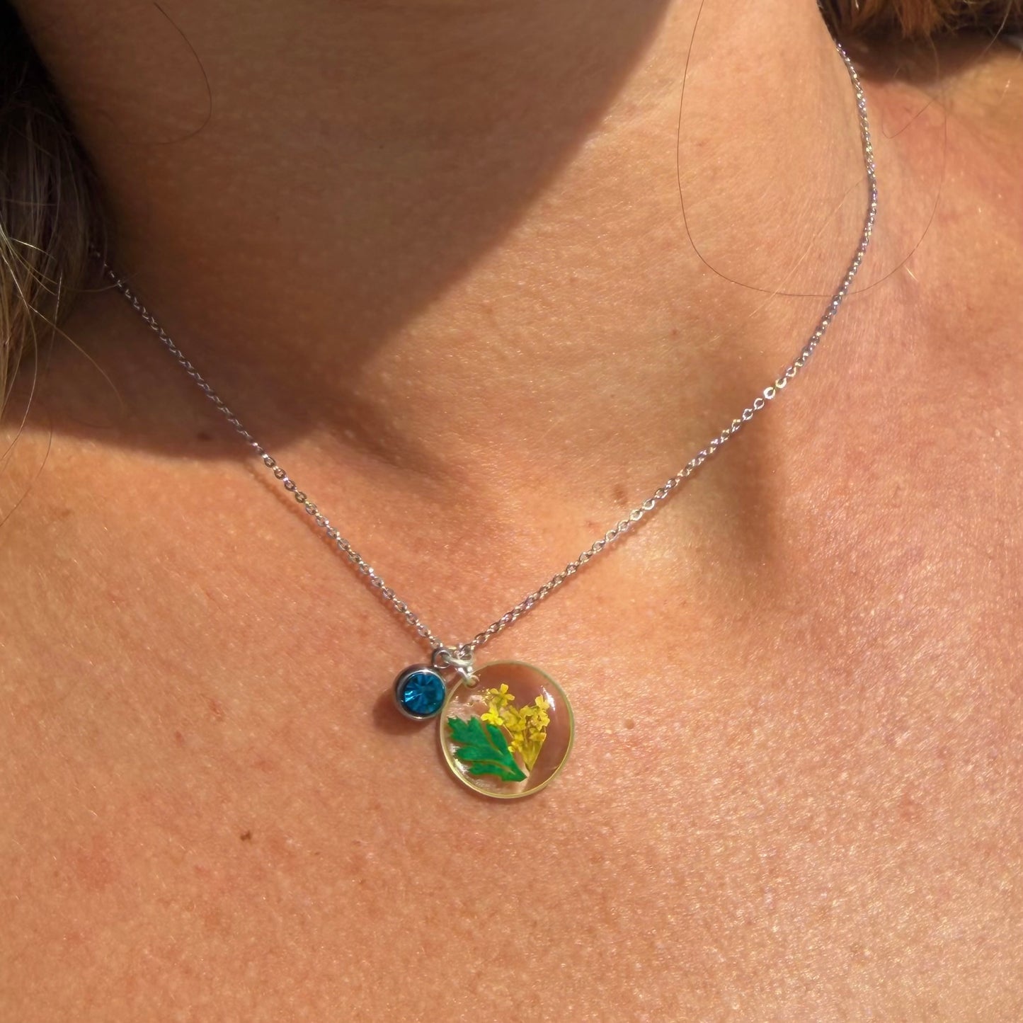 Silver Necklace - Birthflowers