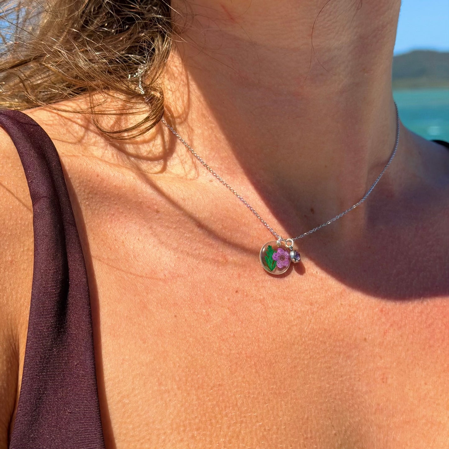 Silver Necklace - Birthflowers