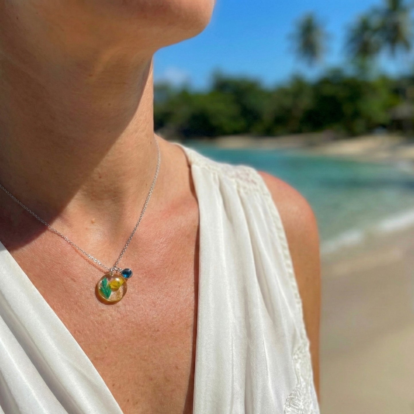 Silver Necklace - Birthflowers