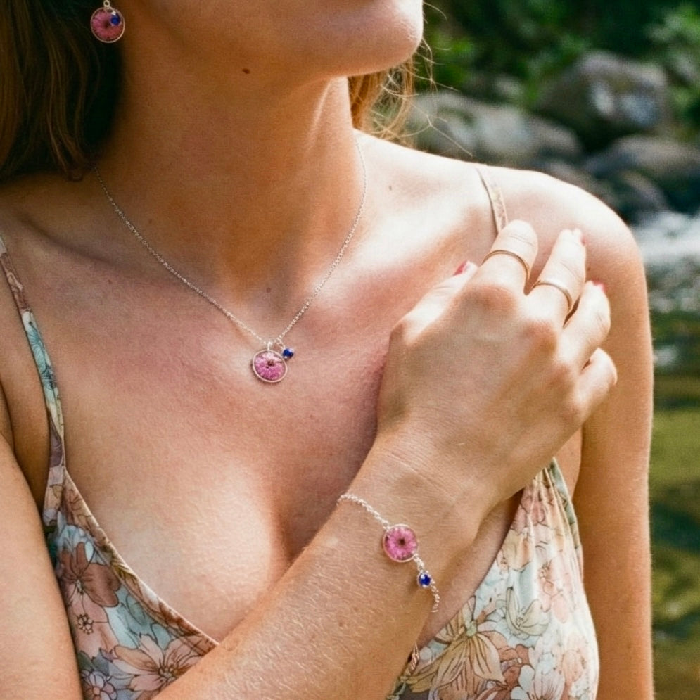 Silver Necklace - Birthflowers