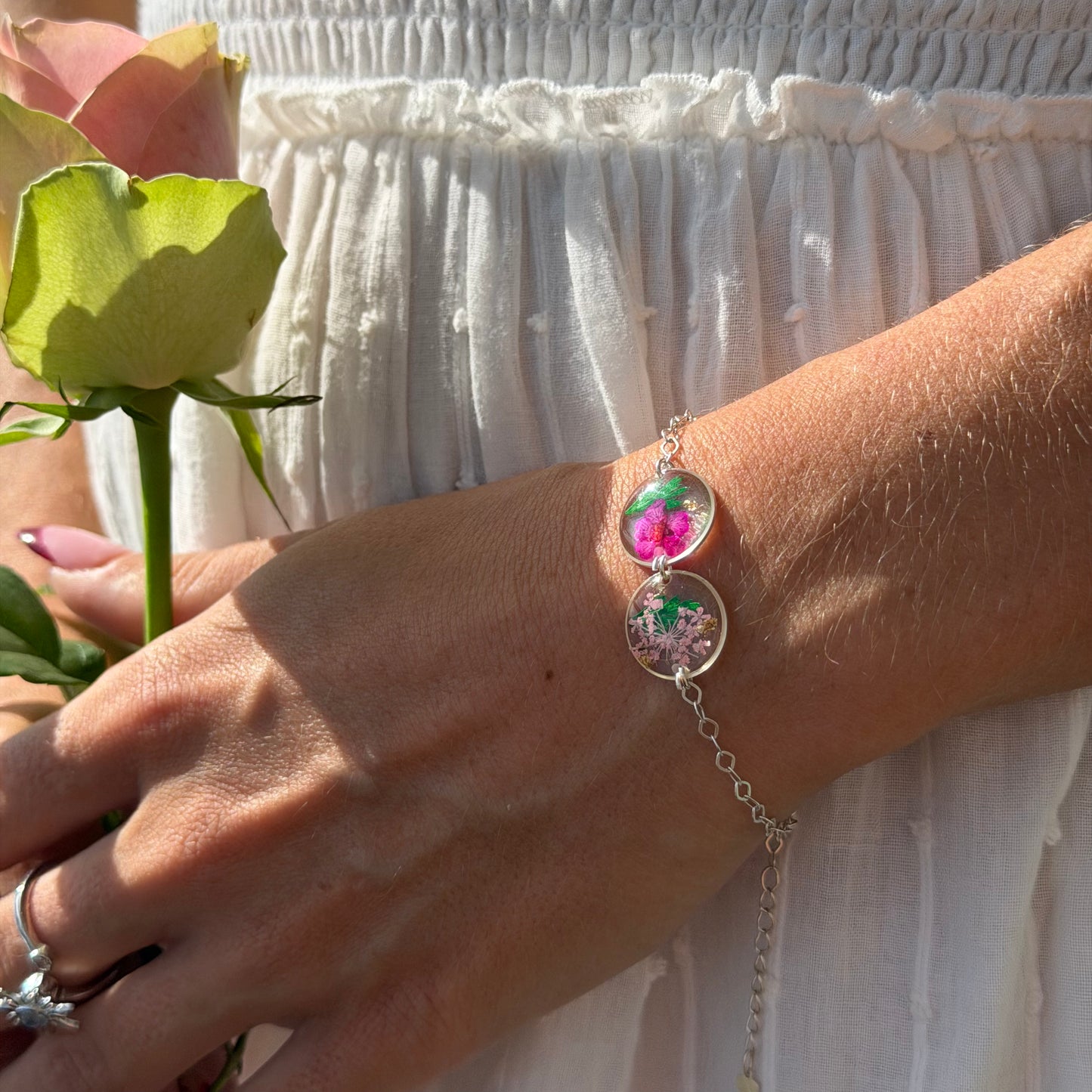 Silver Double Charm Bracelet