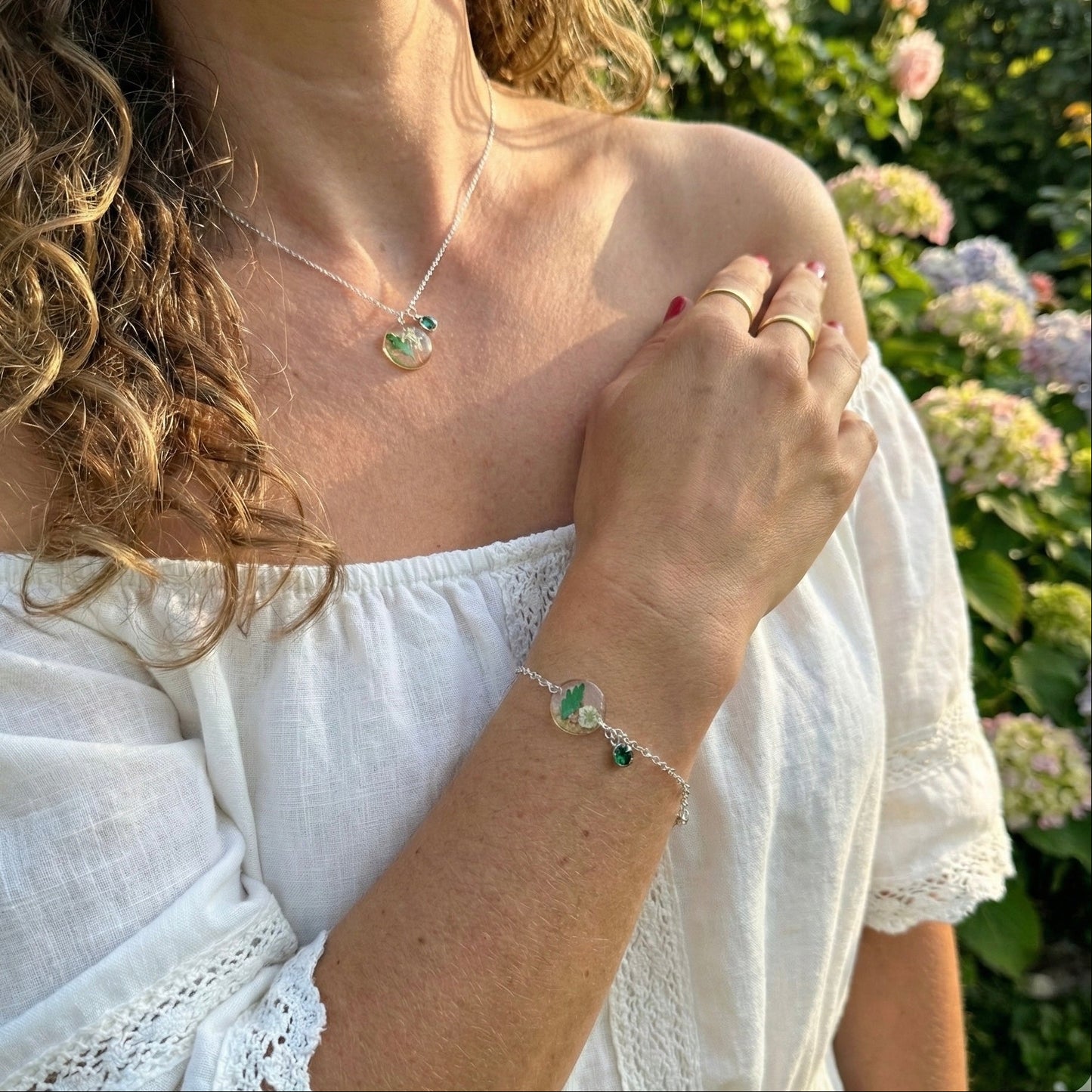 Silver Necklace - Birthflowers