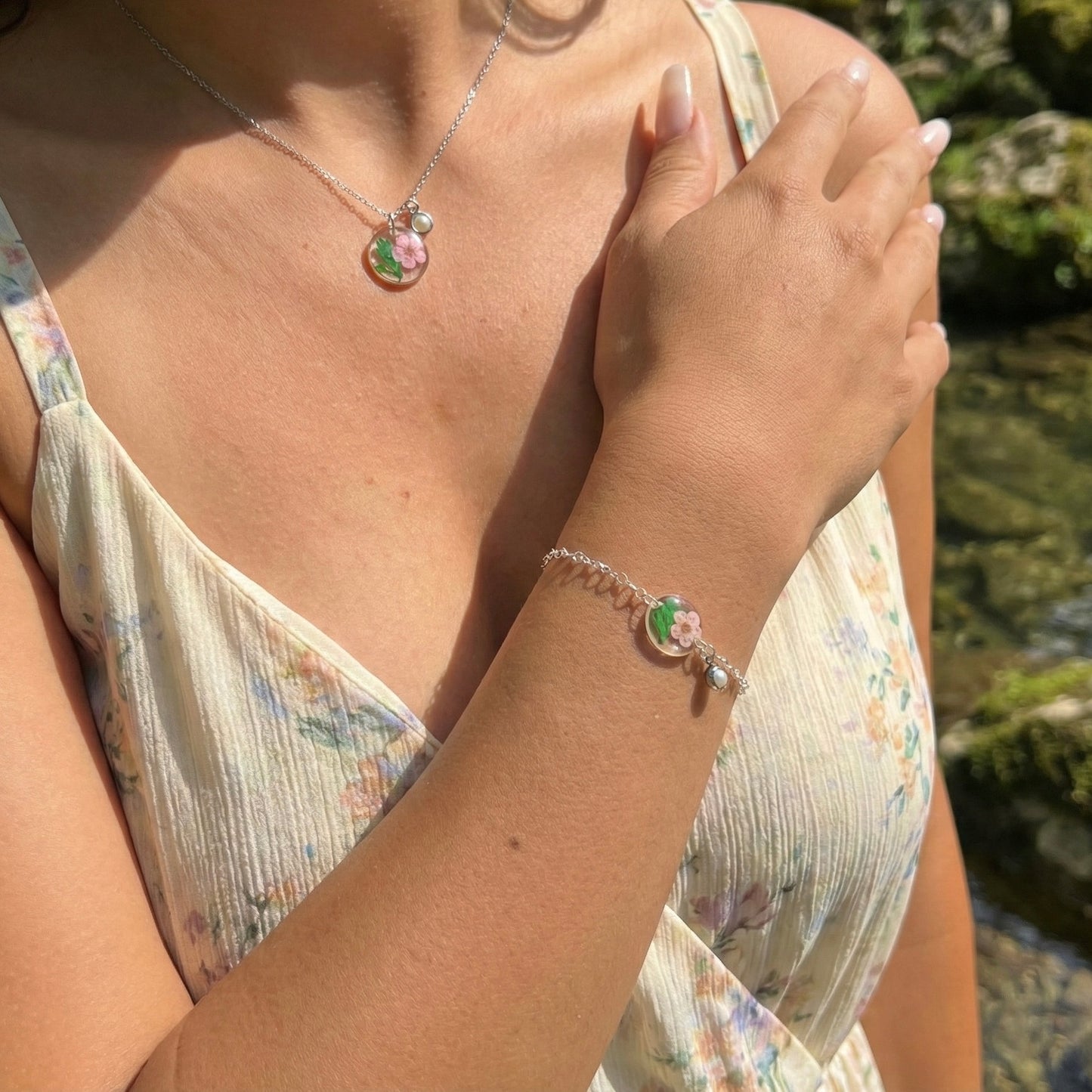 Silver Necklace - Birthflowers