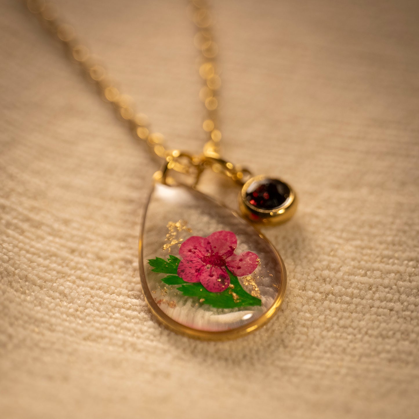 Gold Necklace - Birthflowers