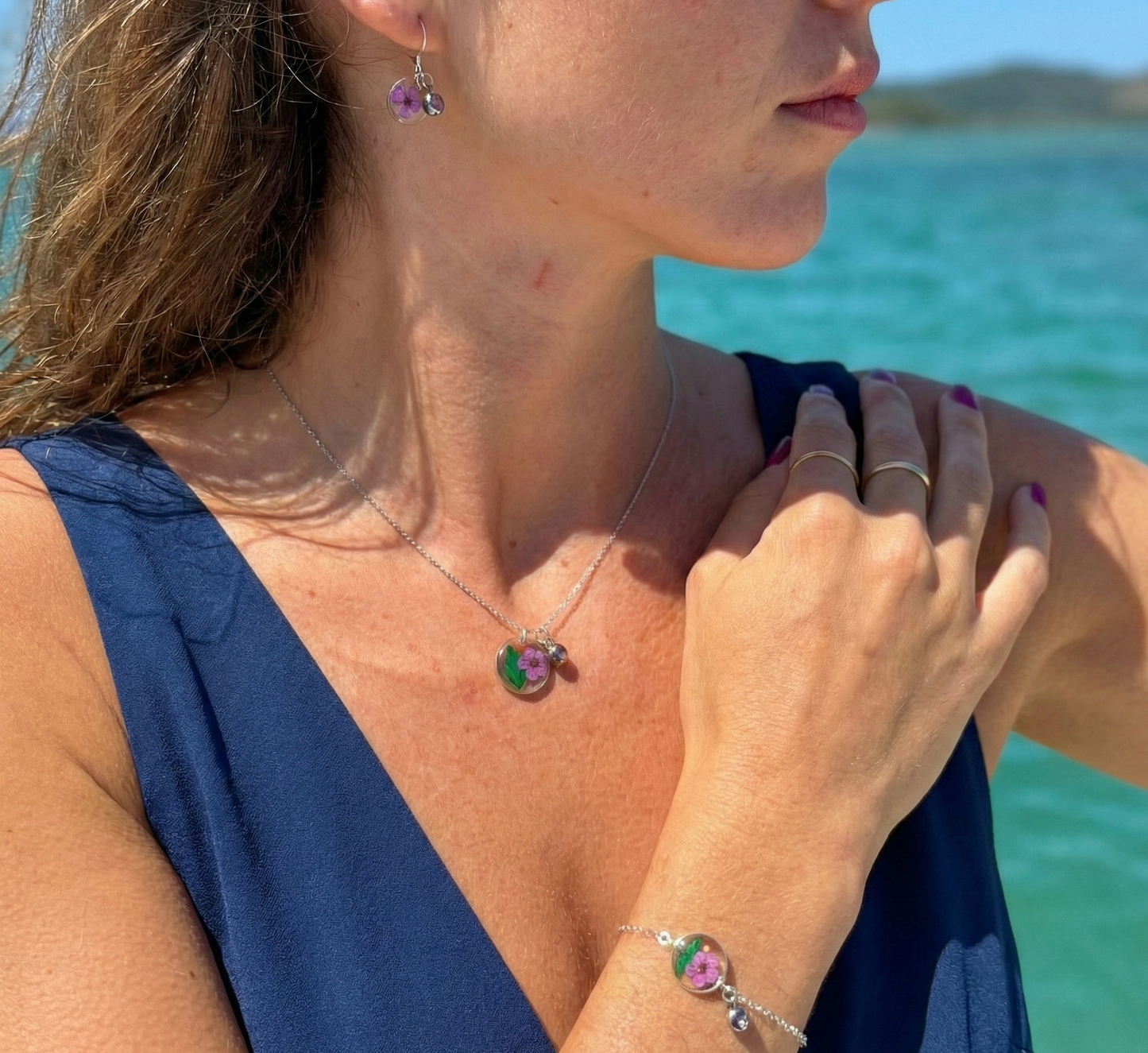 Silver Necklace - Birthflowers