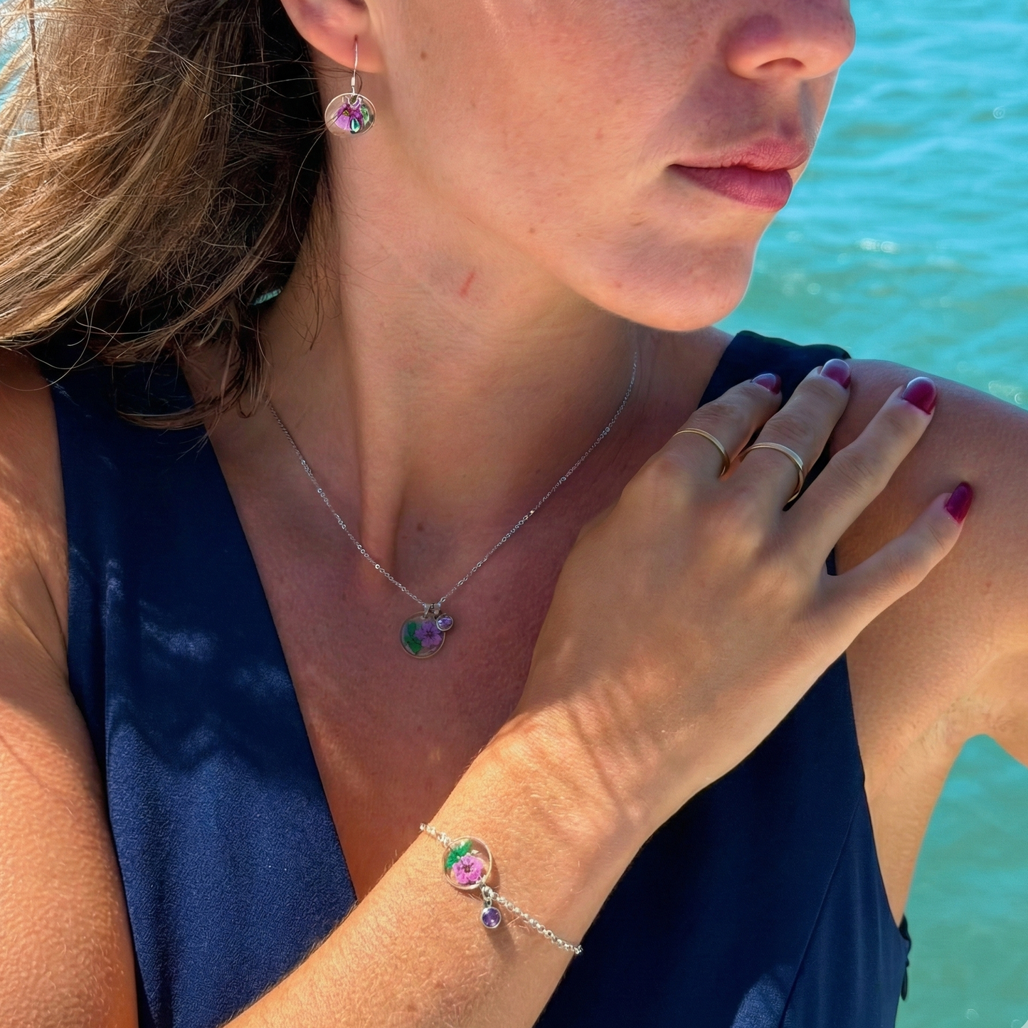 Silver Necklace - Birthflowers