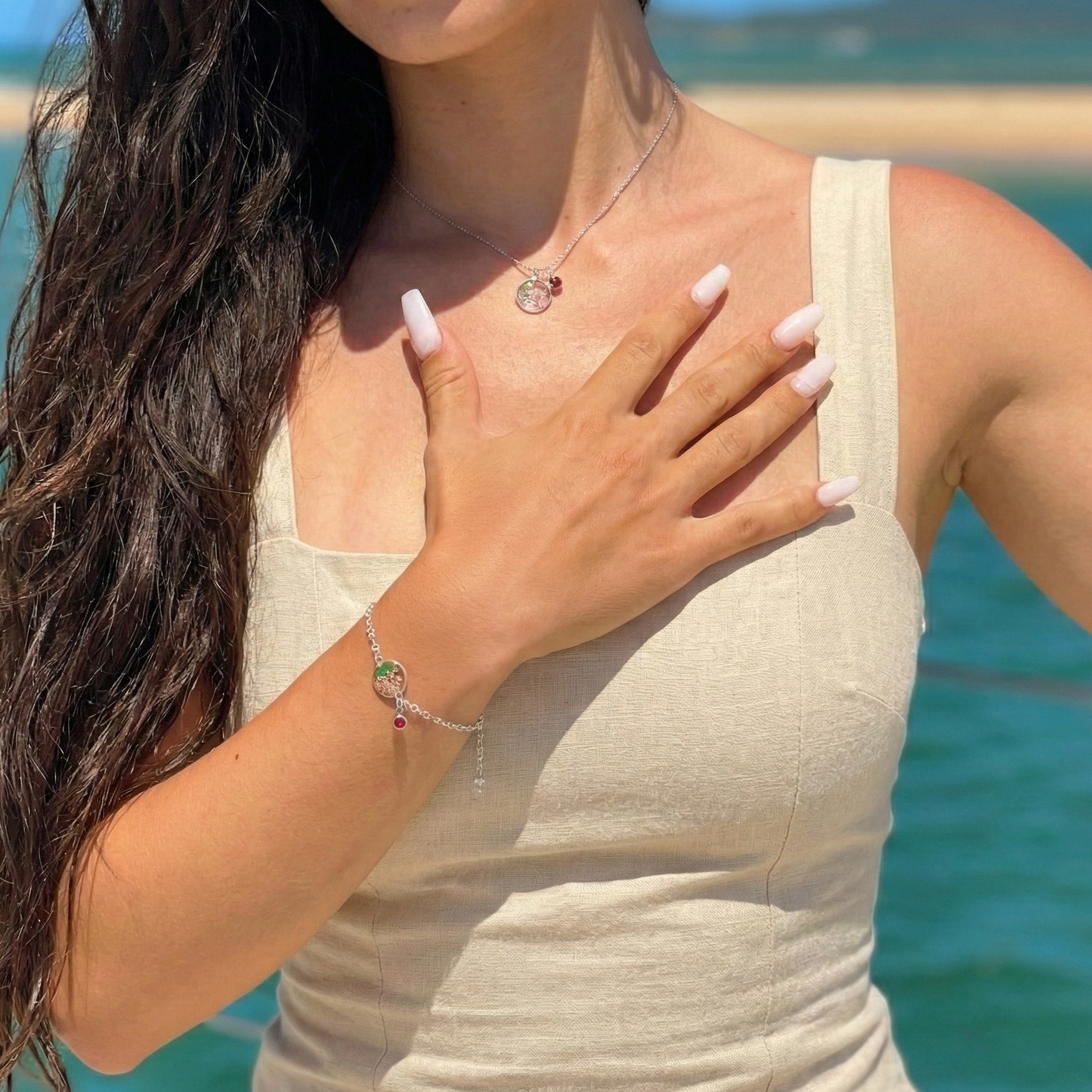 Silver Necklace - Birthflowers